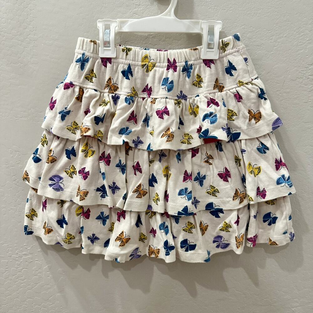 Hanna Andersson Ecru Butterfly Tiered Scooter Skort